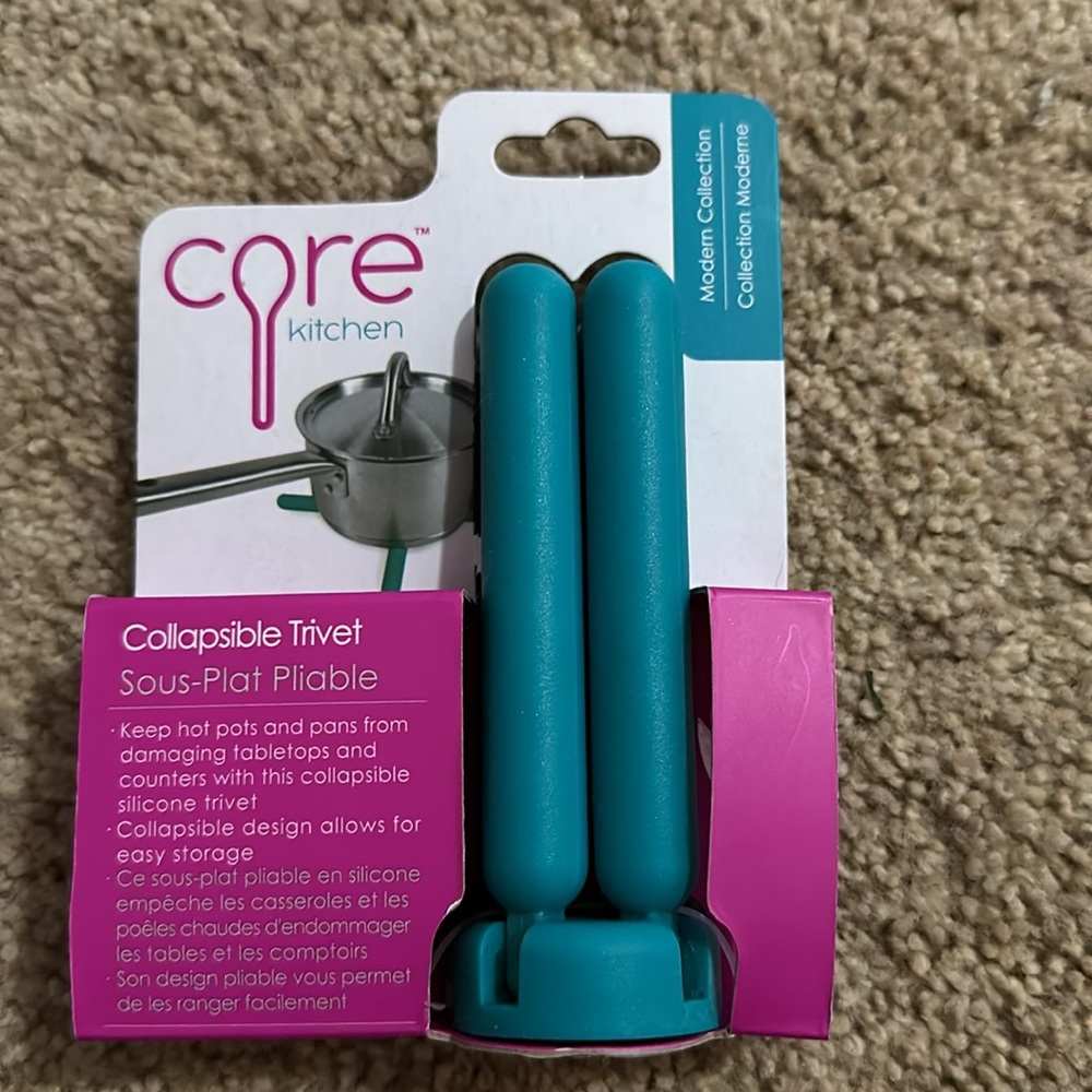 Core Kitchen Essential Silicone Collapsible Trivet # AC18147  NEW